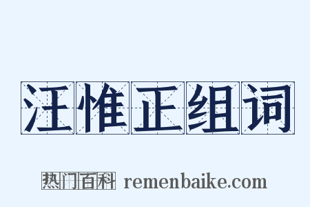 汪惟正组词是什么意思的图片